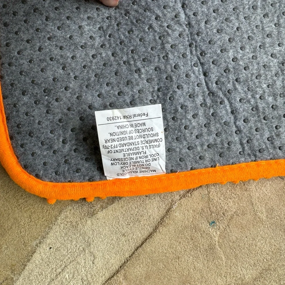 Vibrant, Orange, Shaggy, Bath Mat, Bundle of 2